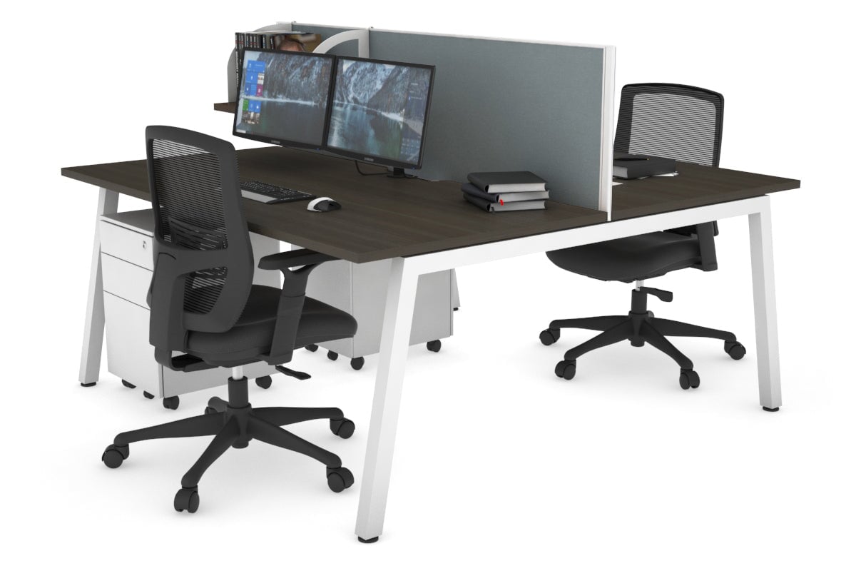 Quadro 2 Person Office Workstation Desk [1600L x 700W] - Perfect for Shared Workspaces & Home Offices