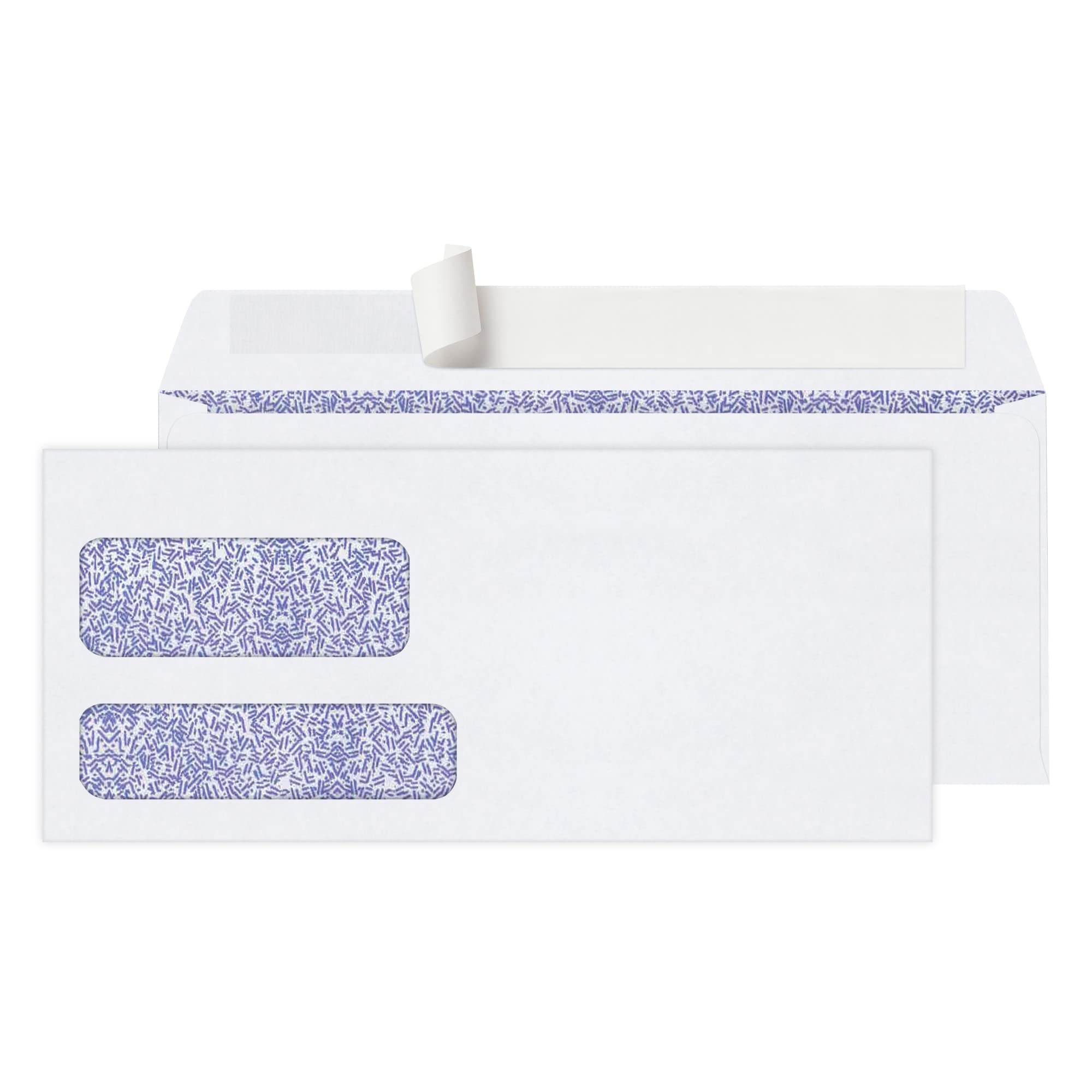 Office Depot #10 Double Window Envelopes (4 1/8 x 9 1/2 Inches) - White Clean Seal Business Envelopes - Pack of 250 for Mailing, Invoices & Business Correspondence - Model 77139