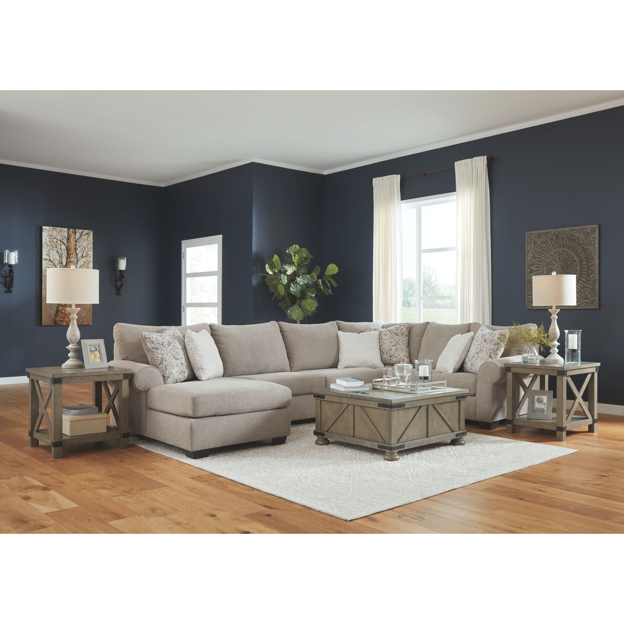 Baranello 3-Piece Sectional Sofa Set - Modern L-Shaped Couch with Chaise Lounge for Living Room, Family Room & Apartment | Comfortable Fabric Upholstery & Sturdy Frame