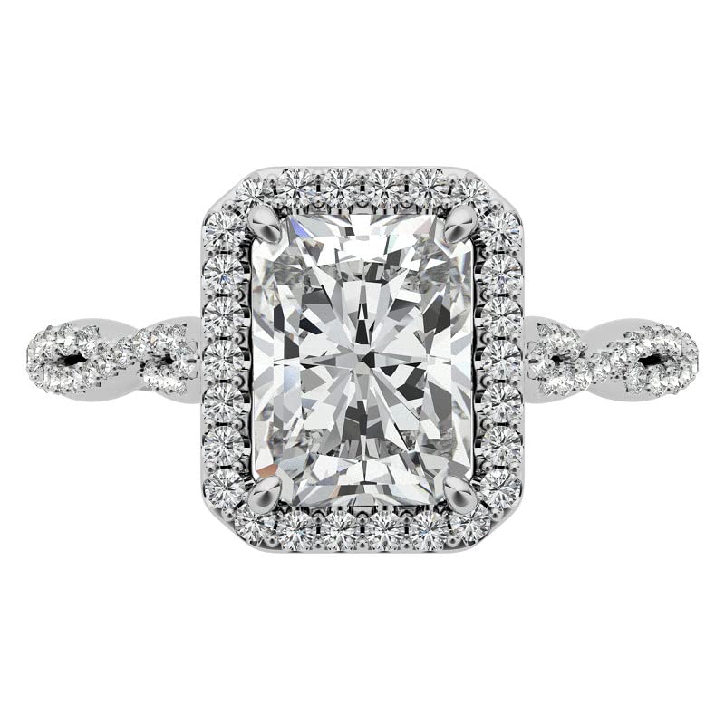4.75 Carat Radiant Cut Moissanite Engagement Ring for Women - Wedding Band, Anniversary Promise Ring, Bridal Jewelry with Cathedral Silver Setting - Perfect for Proposals, Weddings & Special Occasions