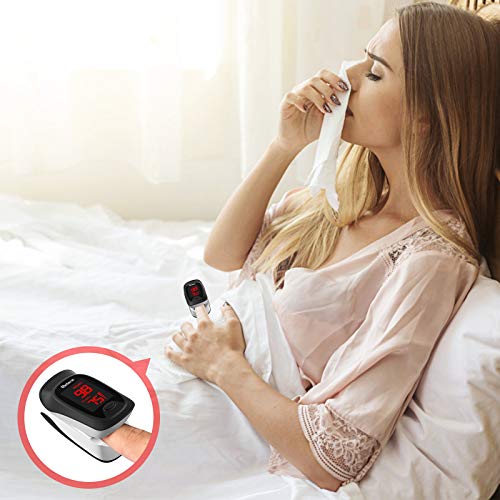 Metene Fingertip Pulse Oximeter - Accurate Blood Oxygen Saturation (SpO2) and Heart Rate Monitor for Adults & Kids - Portable Oxygen Meter for Home Use, Sports, Travel & Health Monitoring