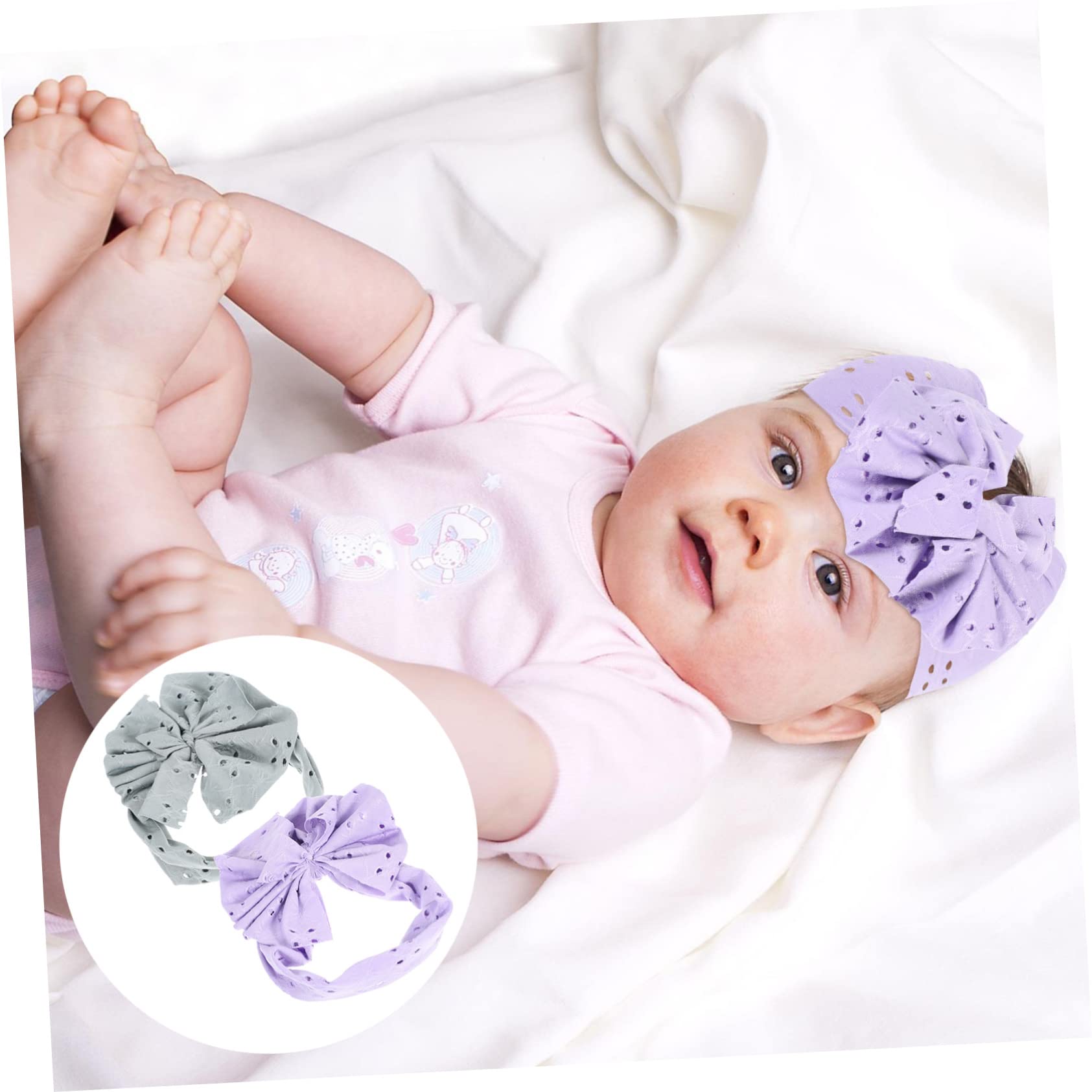 GREENADSCAPE 2-Pack Neon Blue Headband & Bows Set for Baby Girls | Newborn to Toddler Hair Accessories | Perfect for Photos, Parties & Everyday Wear