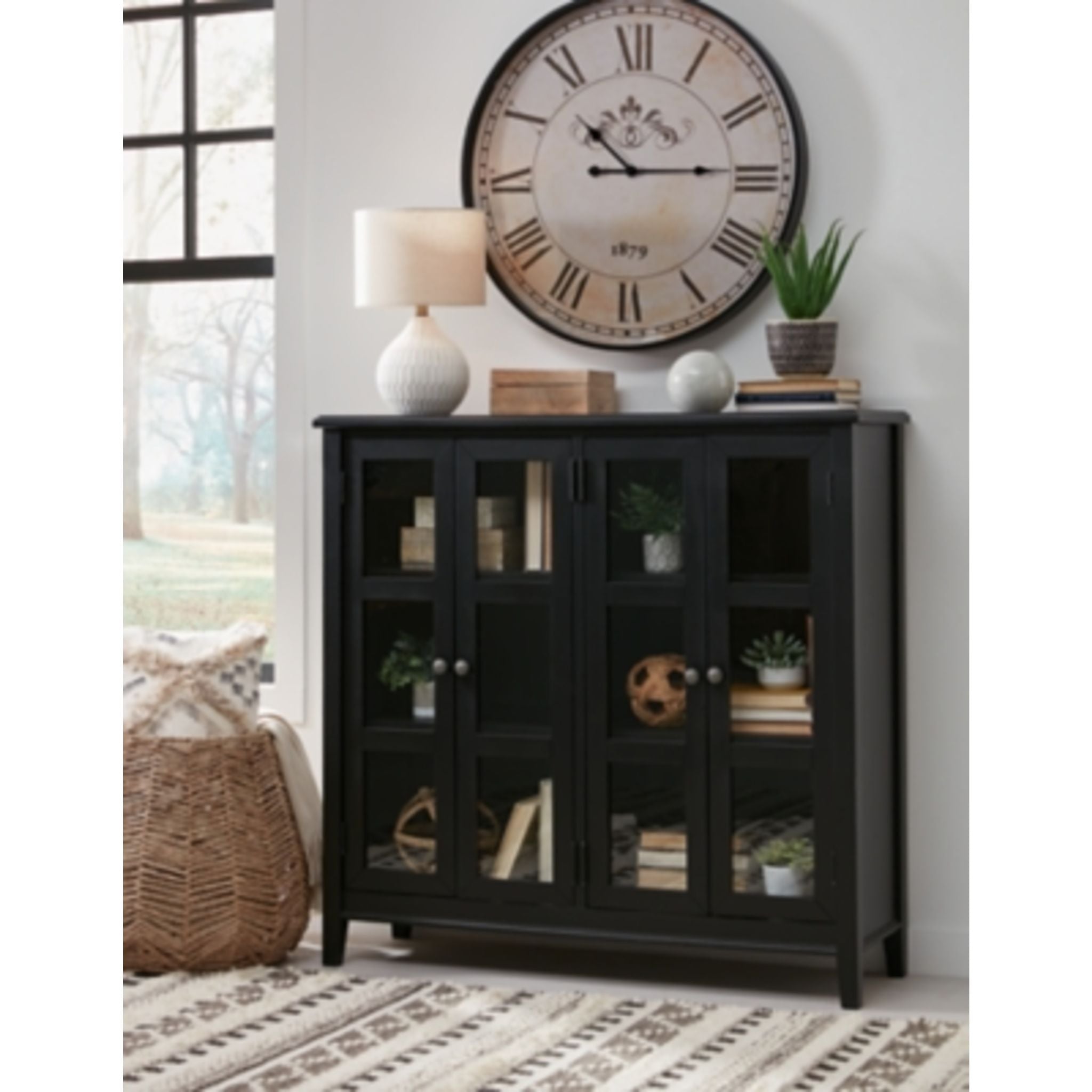 Beckincreek Black Accent Cabinet - Stylish Storage for Living Room, Bedroom, or Entryway
