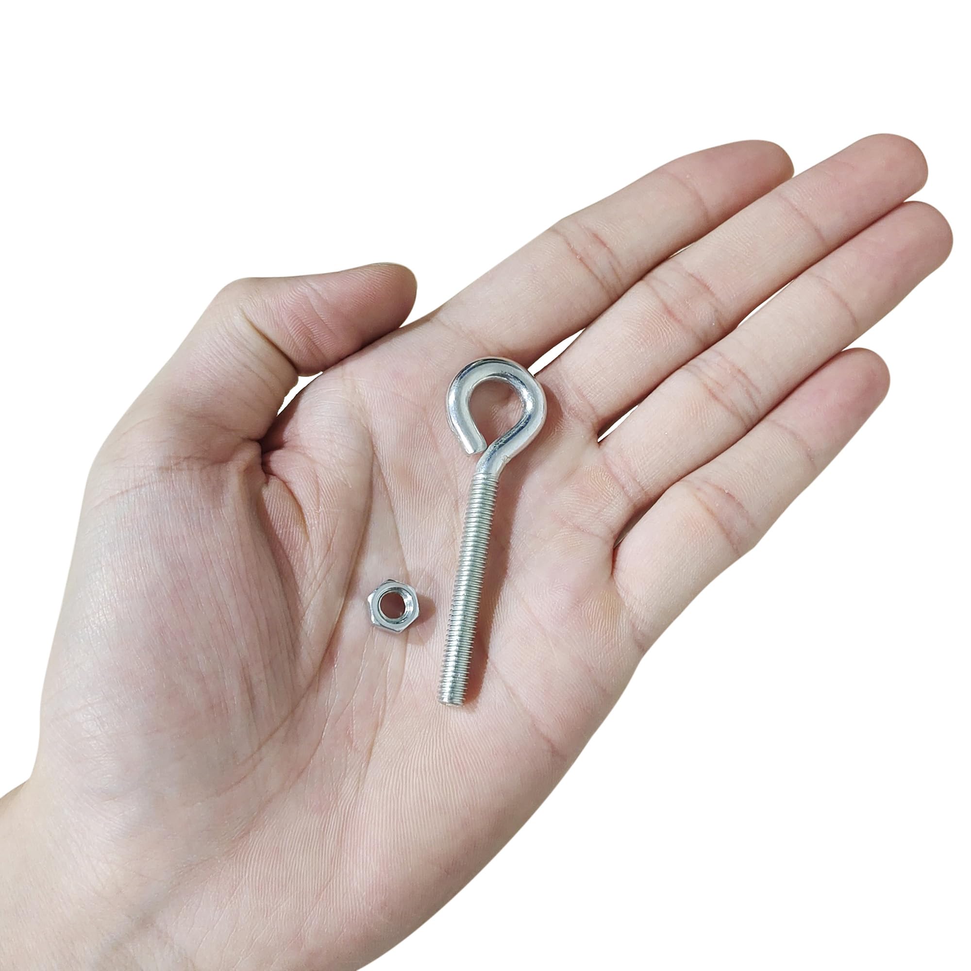 uxcell M5x40mm Eye Hooks Screws Bolts Kit - 15pcs Carbon Steel Hanger Eyelet Hooks with Hex Nuts for Metal Hooks, Wood Terminal Ring Hooks - Perfect for Hanging Plants, Wind Chimes & Home Decor