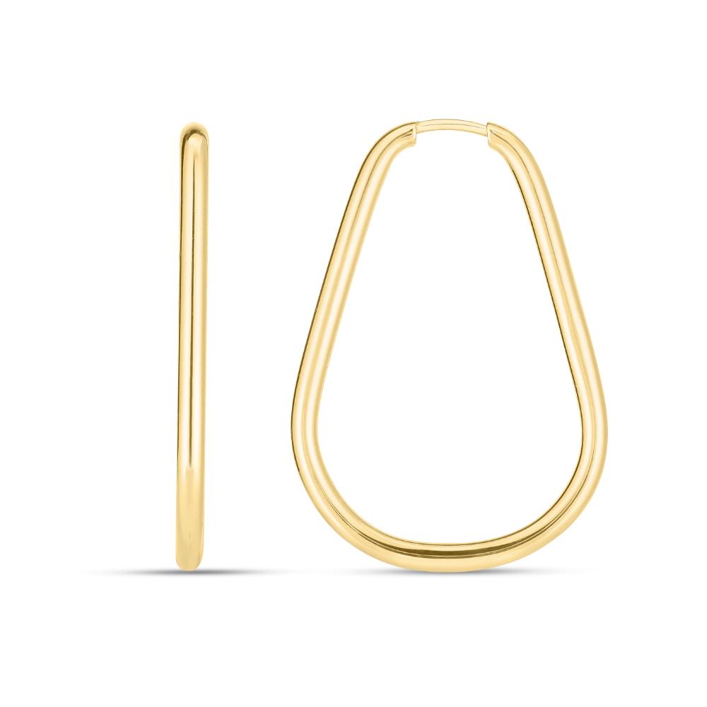 14K Gold Endless Pear Hoop Earrings for Women - Dainty Pear-Shaped Huggie Hoops for Everyday Wear & Special Occasions
