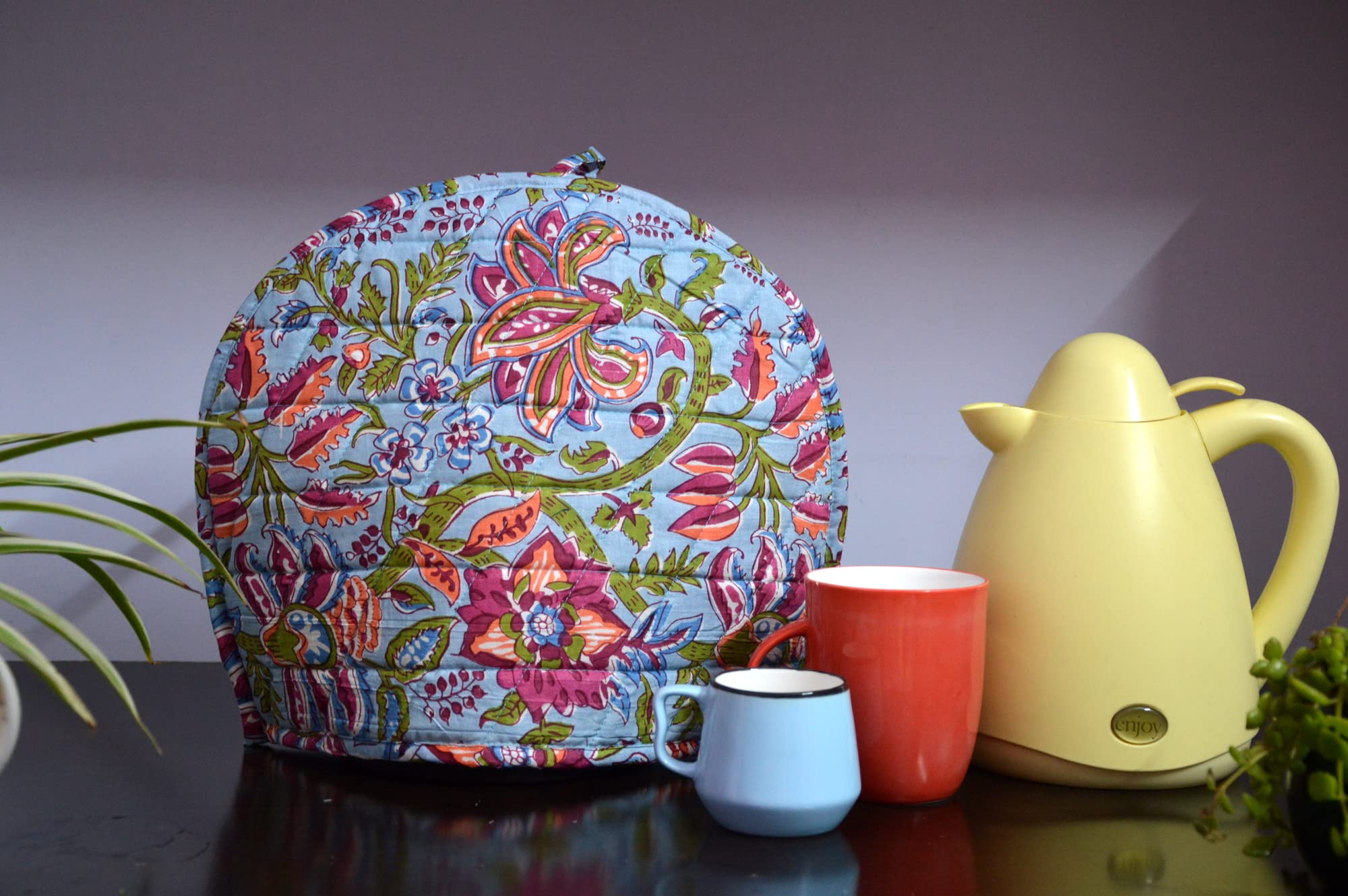 Handmade Cotton Tea Cozy with Indian Mandala Design - Decorative & Functional Kitchen Accessory for Breakfast & Tea Time (Grey) - Perfect for Home, Office, and Gifts