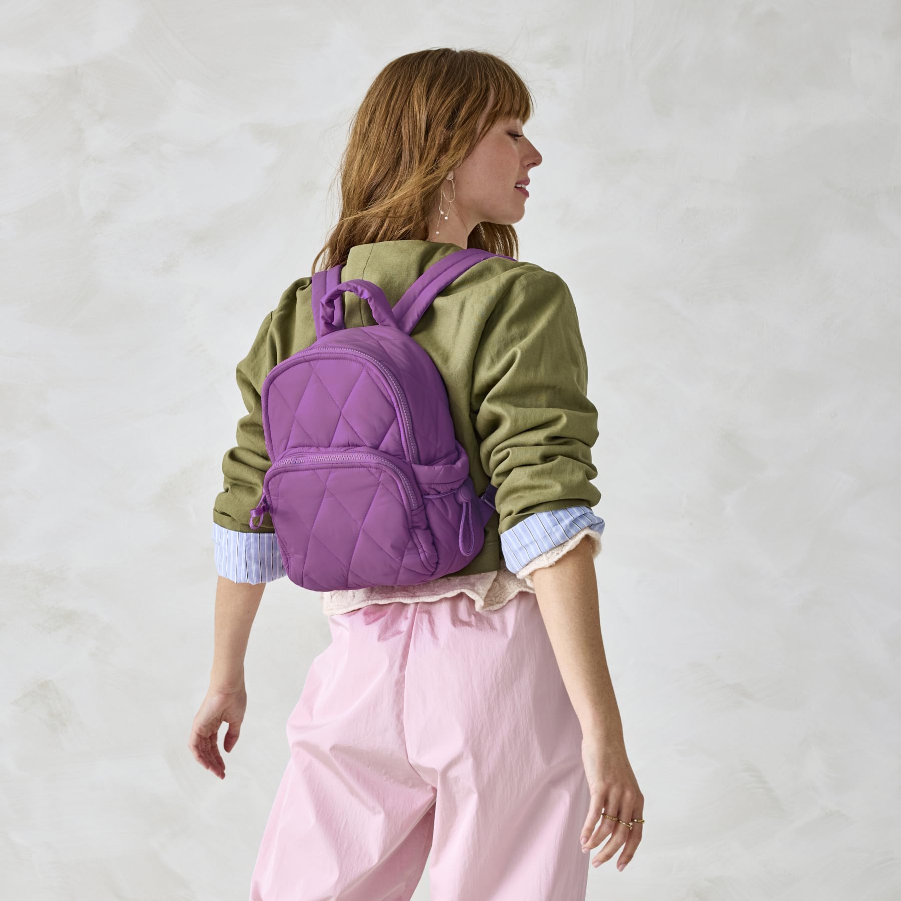 Vera Bradley Featherweight Small Banbury Backpack in Iris Orchid - Lightweight Travel Backpack for Women, Perfect for School, Work & Daily Commute