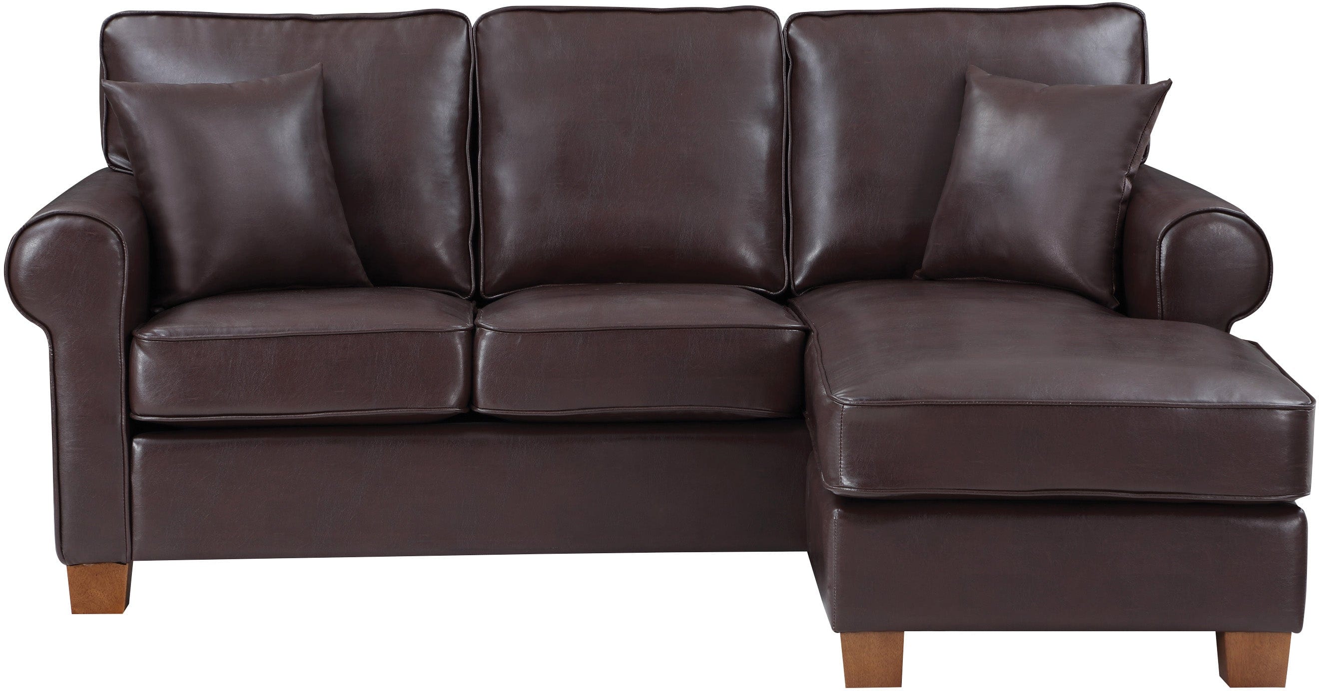 Office Star Rylee Rolled Arm Sectional Sofa [RLE55] - Modern Living Room Furniture for Home & Office Comfort