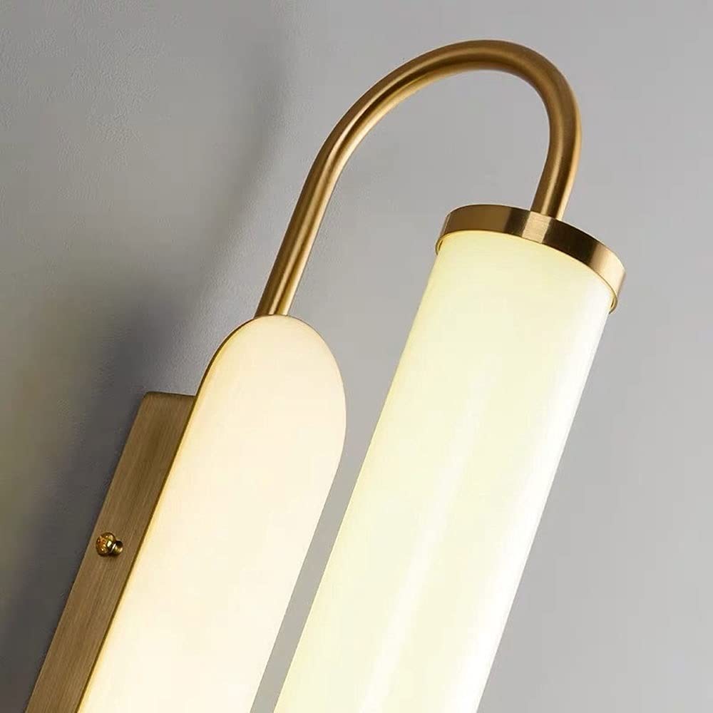 Modern Gold Metal LED Wall Sconce with Nordic Acrylic Shade - Indoor Wall Mount Lighting Fixture for Bedroom, Living Room, Hallway & Stairs - Energy Efficient Ambient Lighting for Home Decor