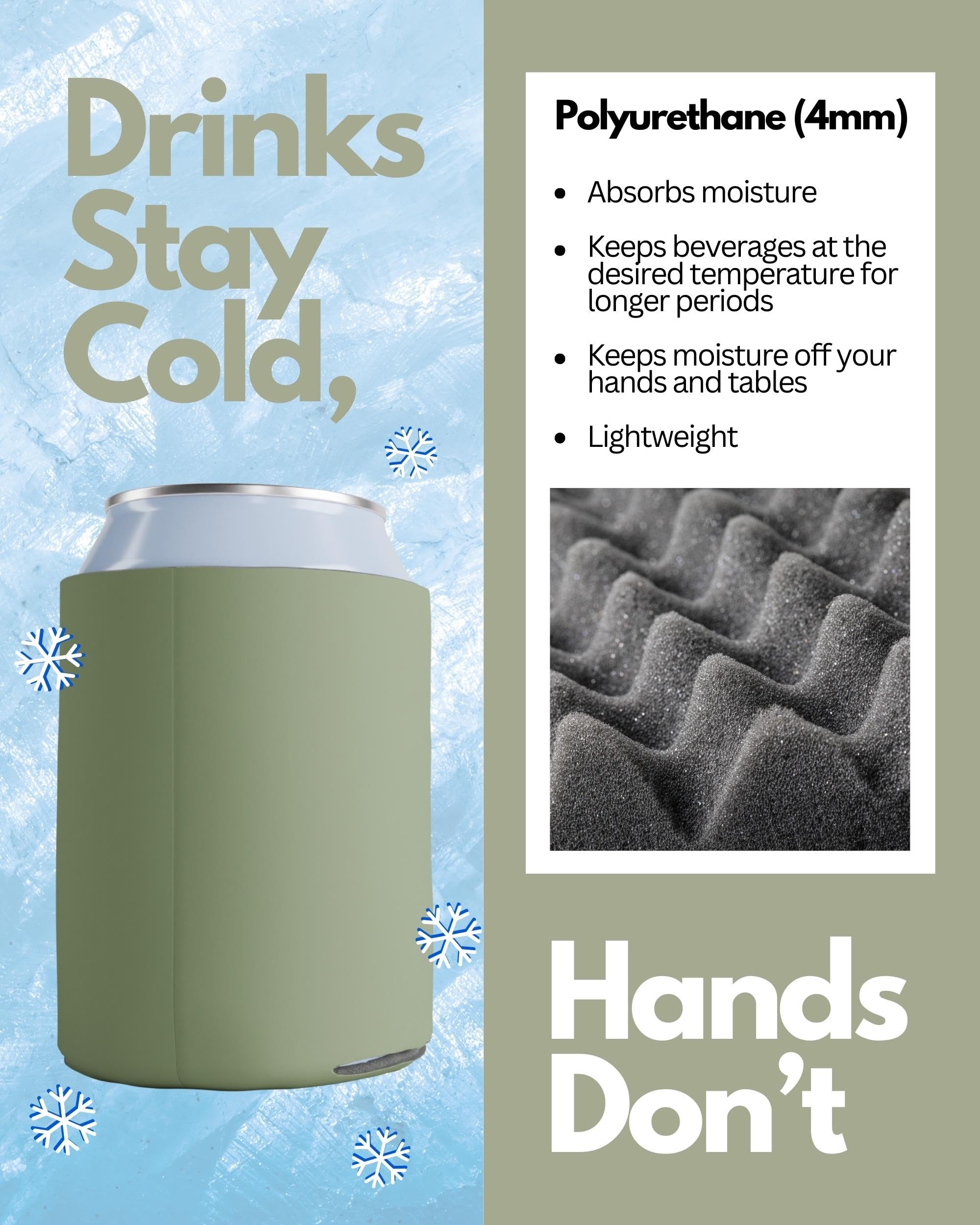 200 Pack Customizable Sublimation Can Cooler Sleeves - Extra Thick Collapsible Beer & Champagne Insulators for Parties, Weddings & Outdoor Events | Bulk Blank Can Coolers for Beverages by PartyPrints