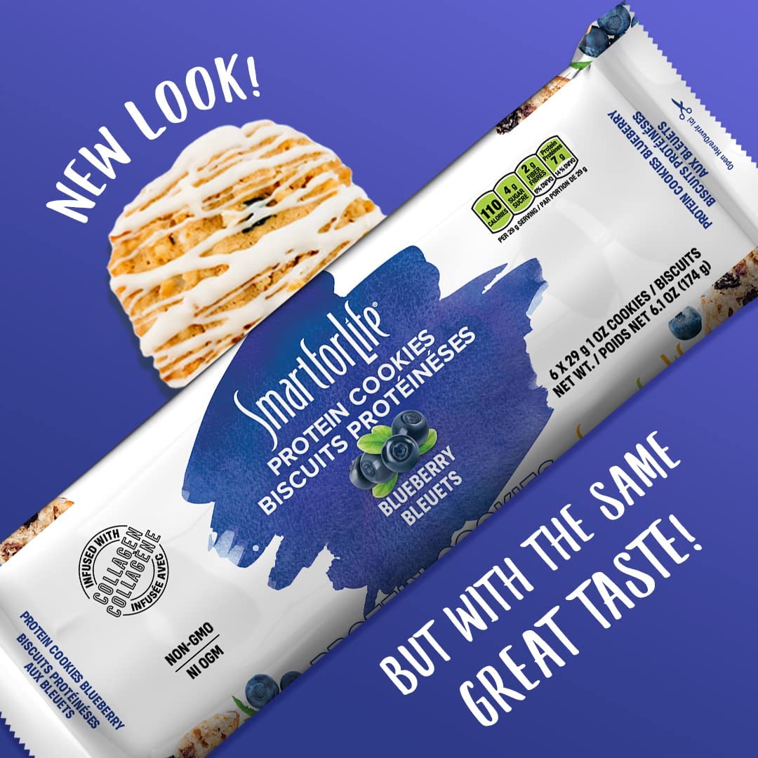 Smart for Life Blueberry Protein Cookies - High Protein, Low Sugar, Low Calorie, High Fiber Diet Cookies - 2 Weeks Supply - Meal Replacement & On-the-Go Snack - Perfect for Weight Loss, Keto Diet & Busy Lifestyles