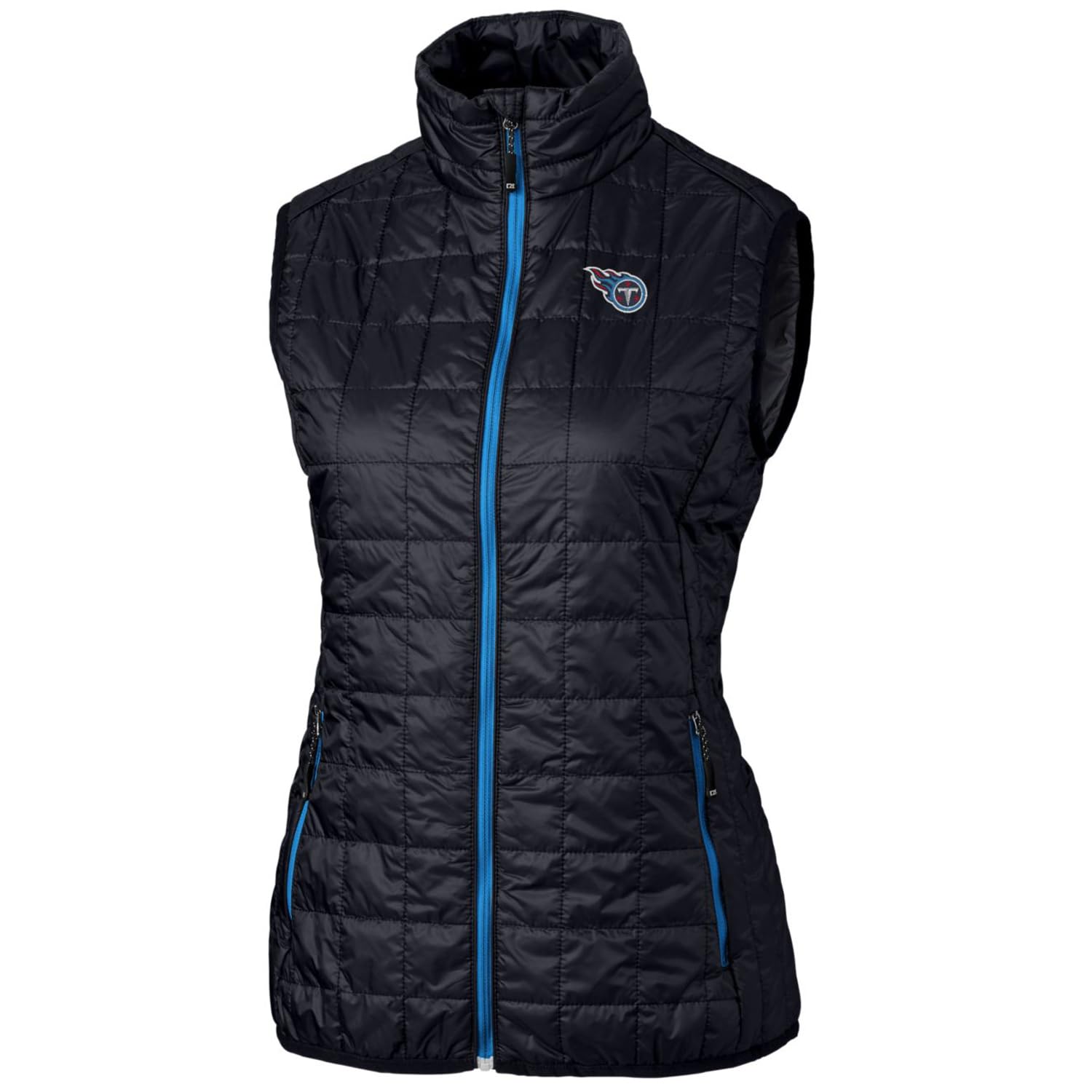 Cutter & Buck Women's NFL Rainier Full-Zip Puffer Vest - Lightweight Water-Resistant Jacket for Football Fans - Perfect for Game Day, Outdoor Activities & Cold Weather