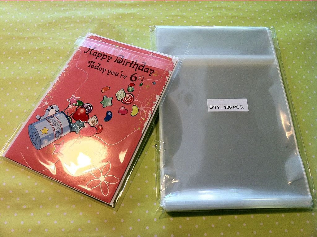 2500 Pcs Clear A7+ (P) Card Resealable Protective Cello Bags - 5 7/16