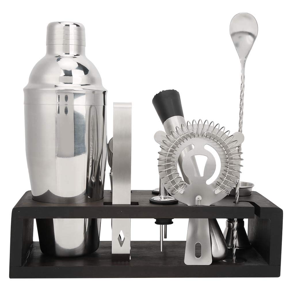 10-Piece Stainless Steel Cocktail Shaker Set - Professional Bar Tools Kit for Mixing Martinis & Cocktails - Perfect for Home Bars, Parties & Bartending Enthusiasts