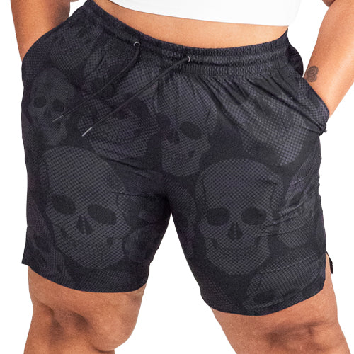 Men's Casual Shorts with Skull Print - Comfortable & Stylish for Summer, Gym, and Outdoor Activities