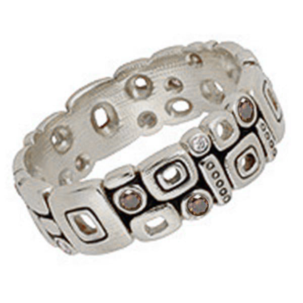 Alex Sepkus Little Windows Band Ring R118PDC - Elegant Sterling Silver Jewelry for Women, Perfect for Weddings, Anniversaries & Special Occasions