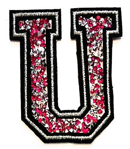 Pink Crystal Letter U