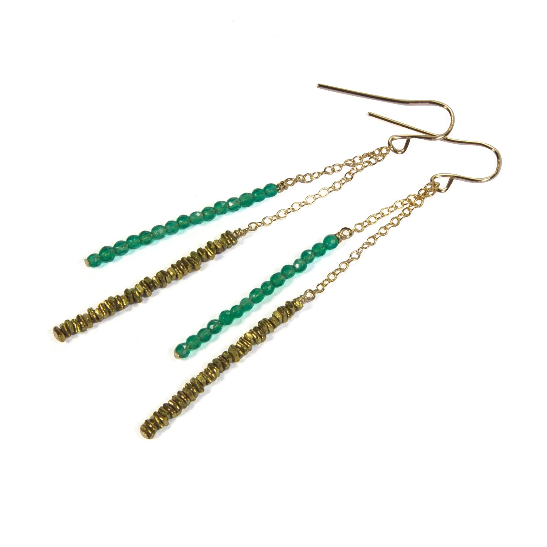 Green Agate Beaded Earrings for Women - Natural Stone Dangle Earrings for Boho Chic Style | Perfect for Parties, Weddings & Everyday Wear