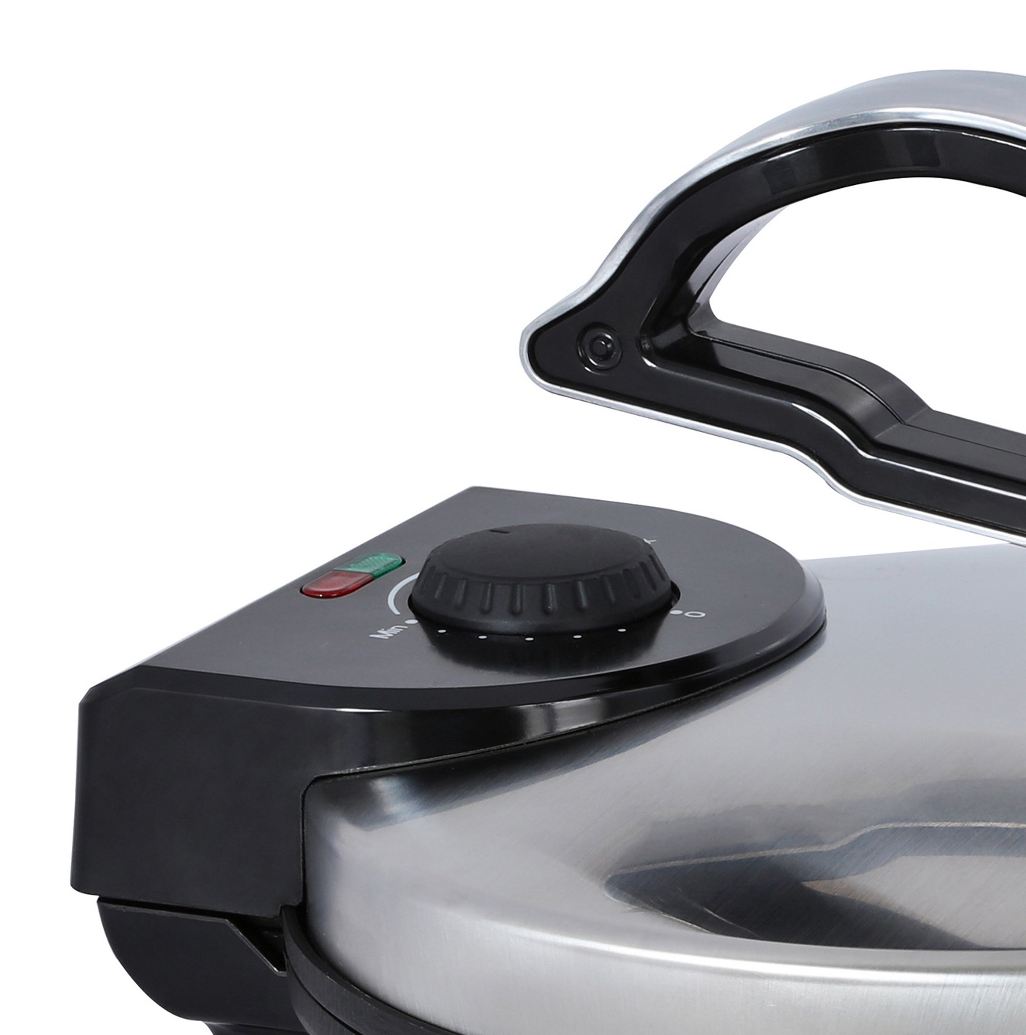 Brentwood 10-inch Electric Tortilla Maker - Non-Stick Surface, Brushed Stainless Steel & Black Design - Perfect for Homemade Tortillas, Quesadillas, Flatbreads & More