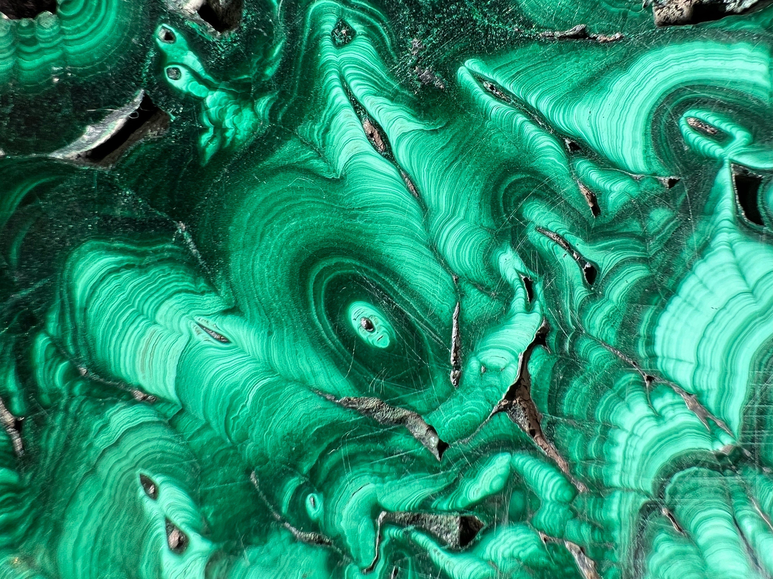Premium MALACHITE Crystal Slab - Natural Green Malachite Stone for Jewelry Making, Unique Spiritual Gift & Home Decor (50422) - Perfect for Meditation Spaces, Healing Rooms & Luxury Interior Design