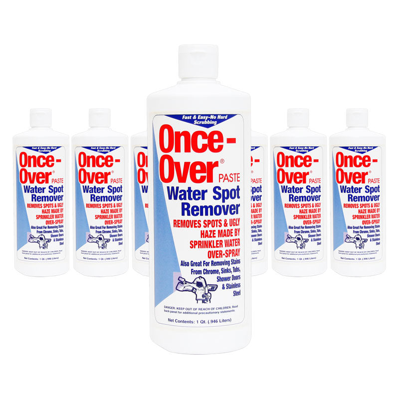 Once Over Paste Water Spot Remover - Effective Car & Glass Stain Cleaner for Shower Doors, Windows & Auto Detailing | Quick & Easy Water Spot Removal Solution