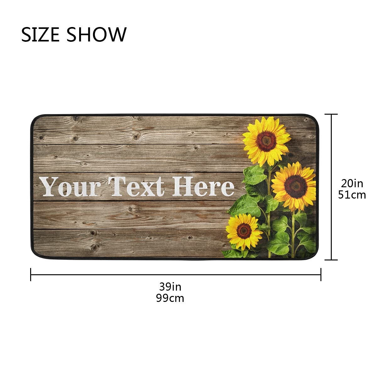 DOMIKING Custom Non-Slip Kitchen Rugs - Personalized Foam Floor Mat for Fall & Farmhouse Decor (39x20 Inch) - Perfect for Standing Comfort While Cooking, Baking or Washing Dishes
