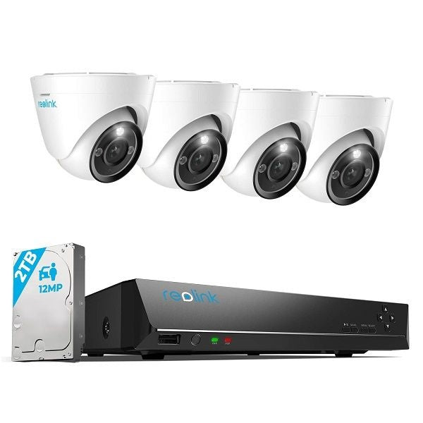 RLK8 1200D4A 4MM 12MP PoE Security Camera System with 24/7 Full Color Night Vision - Ideal for Home, Office & Business Surveillance