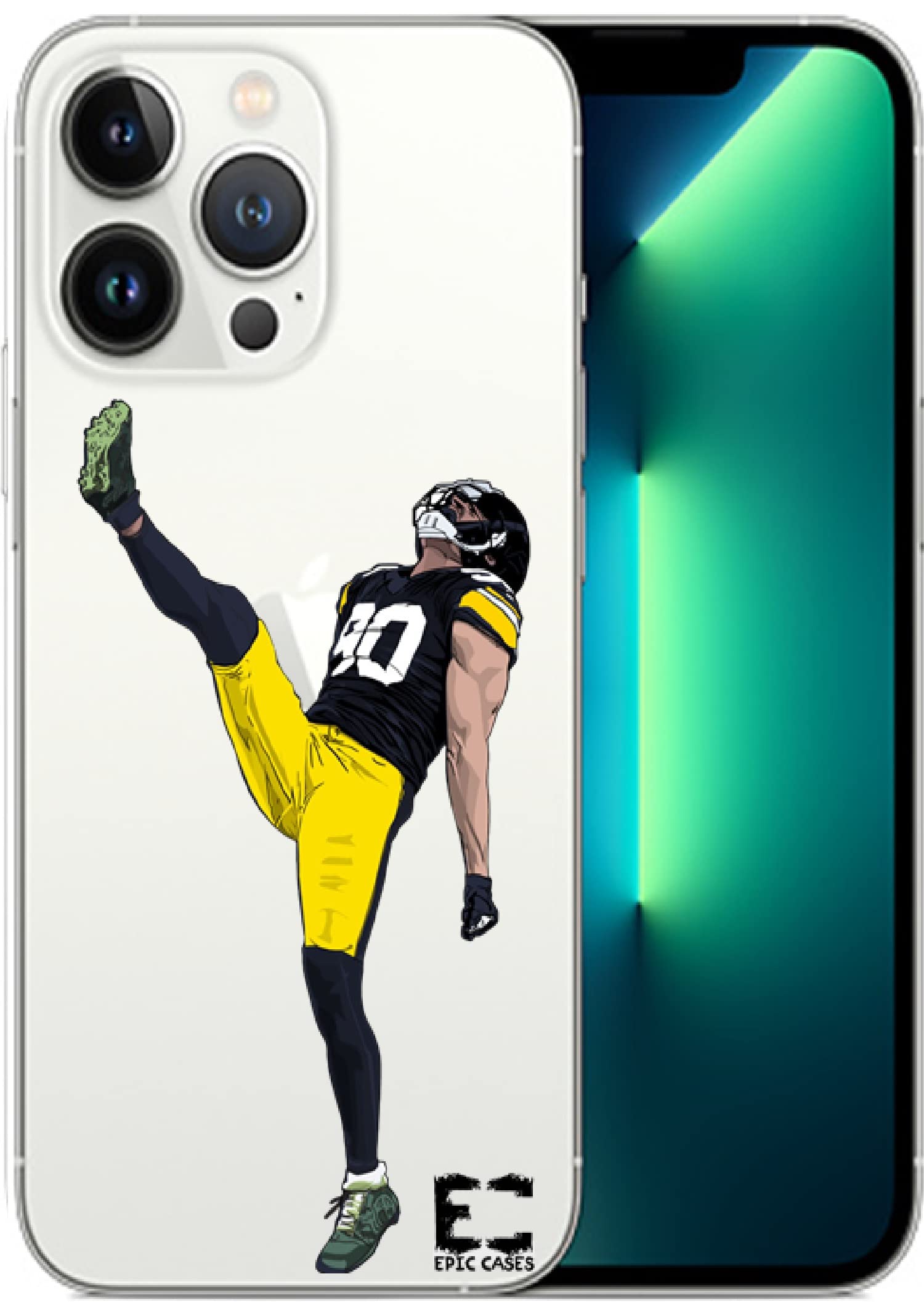 iPhone 13 Pro Case - Ultra Slim Crystal Clear TPU Cover with Shockproof Protection | Premium Soft Transparent Football Series Design | Perfect for Everyday Use, Sports & Travel (Compatible with Apple iPhone 13 Pro)