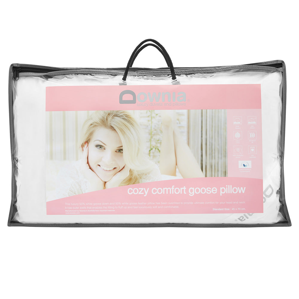 Premium Down & Feather Medium Profile Pillow - Ultra Soft & Supportive for Side Sleepers - Perfect for Bedroom, Guest Room & Travel Use