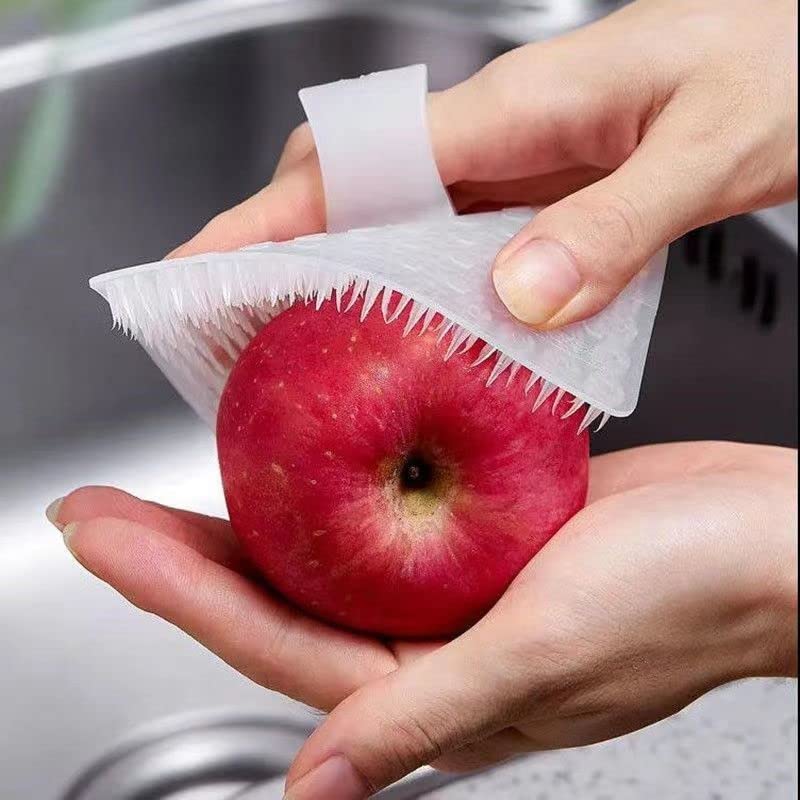 Premium Silicone Fruit & Vegetable Cleaning Brush - Flexible Multi-Purpose Kitchen Scrub Brush for Dishwashing, Produce Cleaning & Household Use - Ideal for Washing Fruits, Vegetables, Dishes & Kitchen Utensils