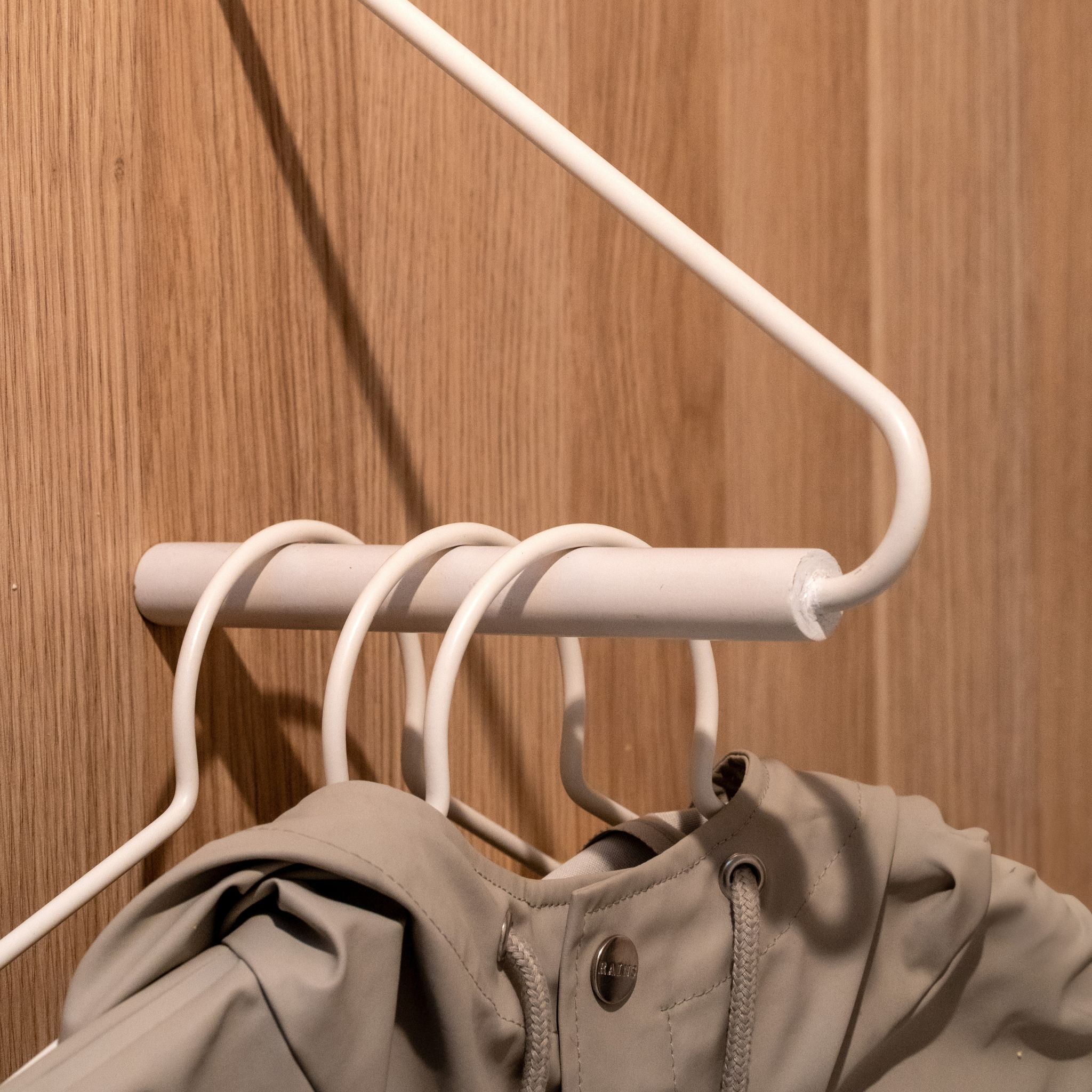 DESIGNSTUFF Curve Hangers Set of 3 - White Space-Saving Closet Organizers for Pants, Skirts & Scarves | Perfect for Small Closets & Dorm Rooms