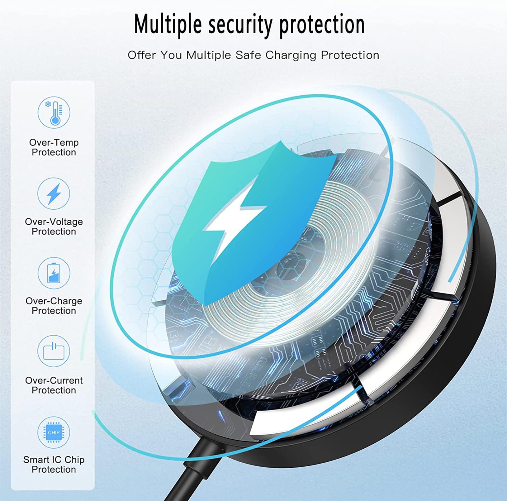 2024 MFi Certified 15W Magnetic Wireless Fast Charger with USB-C PD - Compatible with iPhone 15/15 Pro/15 Pro Max/14/13/12/11/X/XS & AirPods Pro 2 - Fast Wireless Charging for Home, Office & Travel - Black