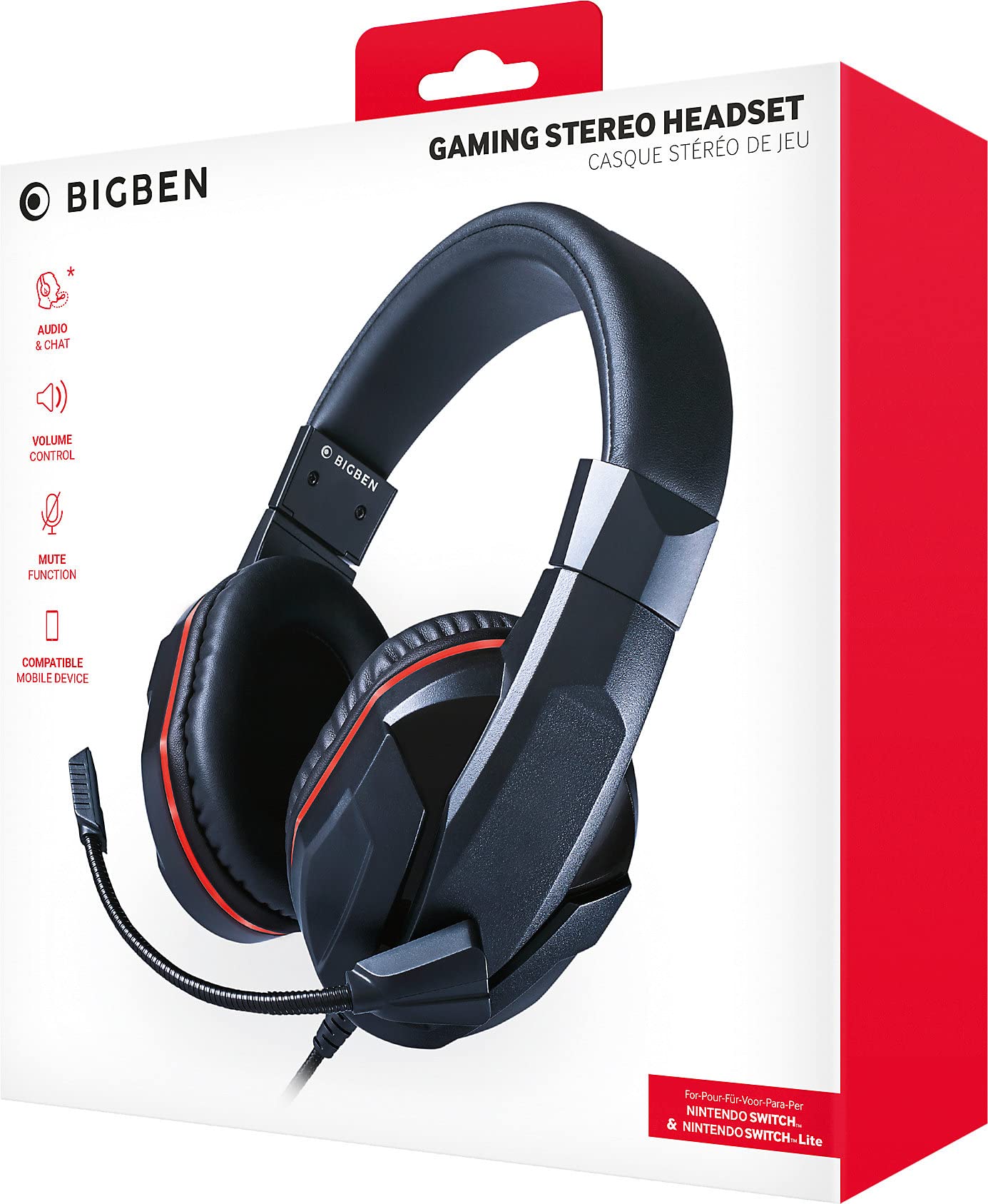 Bigben Interactive Gaming Headset for Nintendo Switch & Switch Lite - Wireless Headphones with Mic for Immersive Gaming & Online Play