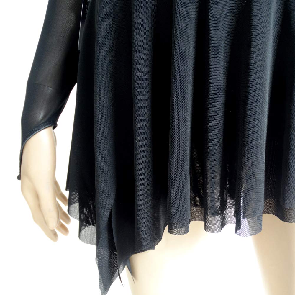 LIUHUO Girls Figure Skating Dress - Black Velvet Competition Costume for Ice Skating Performances & Dance Recitals