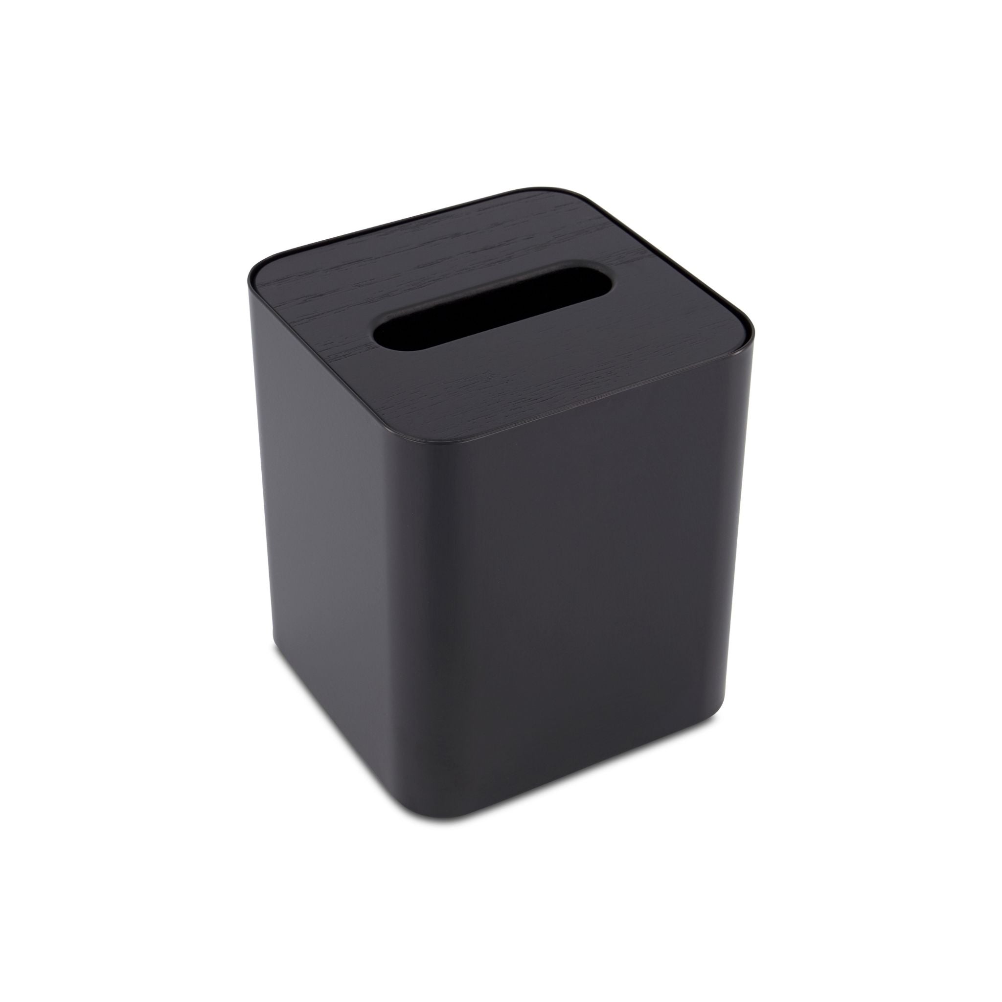DESIGNSTUFF Square Tissue Box Cover - Modern Black Tissue Holder for Home, Office & Bathroom Decor - Stylish & Durable Paper Dispenser for Living Room, Bedroom or Guest Room
