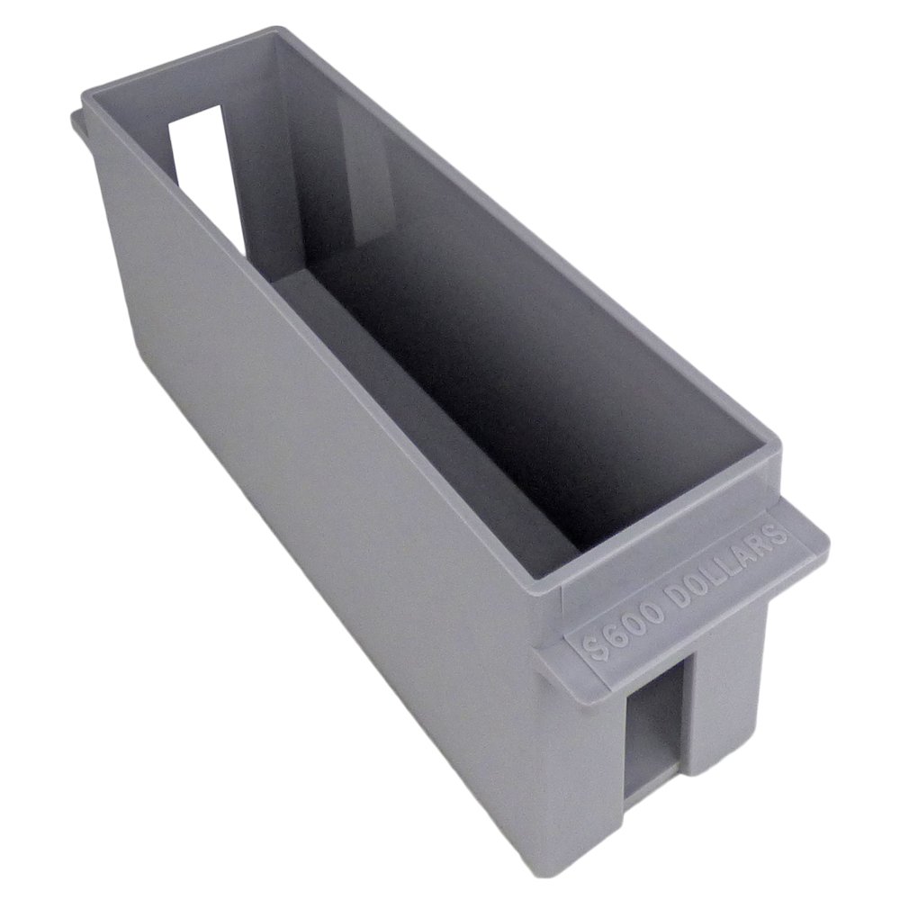 Extra-Capacity Rolled Coin Plastic Storage Tray - Holds Whole Dollar Coins, Gray (5 Pack) - Perfect for Banks, Retail Stores & Home Coin Organizing