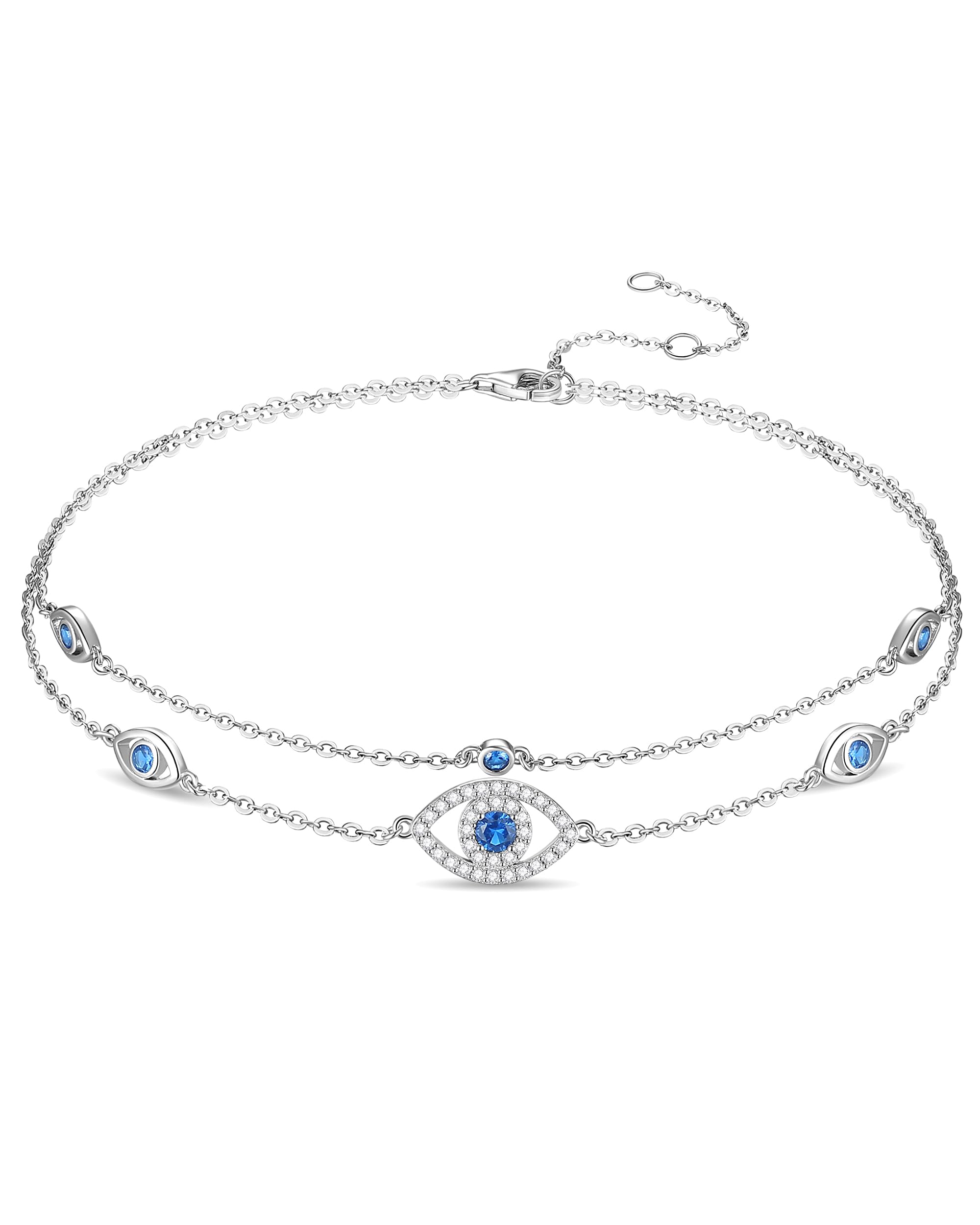 FANCIME 925 Sterling Silver Adjustable Anklet Bracelet for Women - Layered Chain Ankle Jewelry, Perfect Beach Accessory & Gift for Her - Ideal for Summer Vacations, Weddings, and Casual Outings