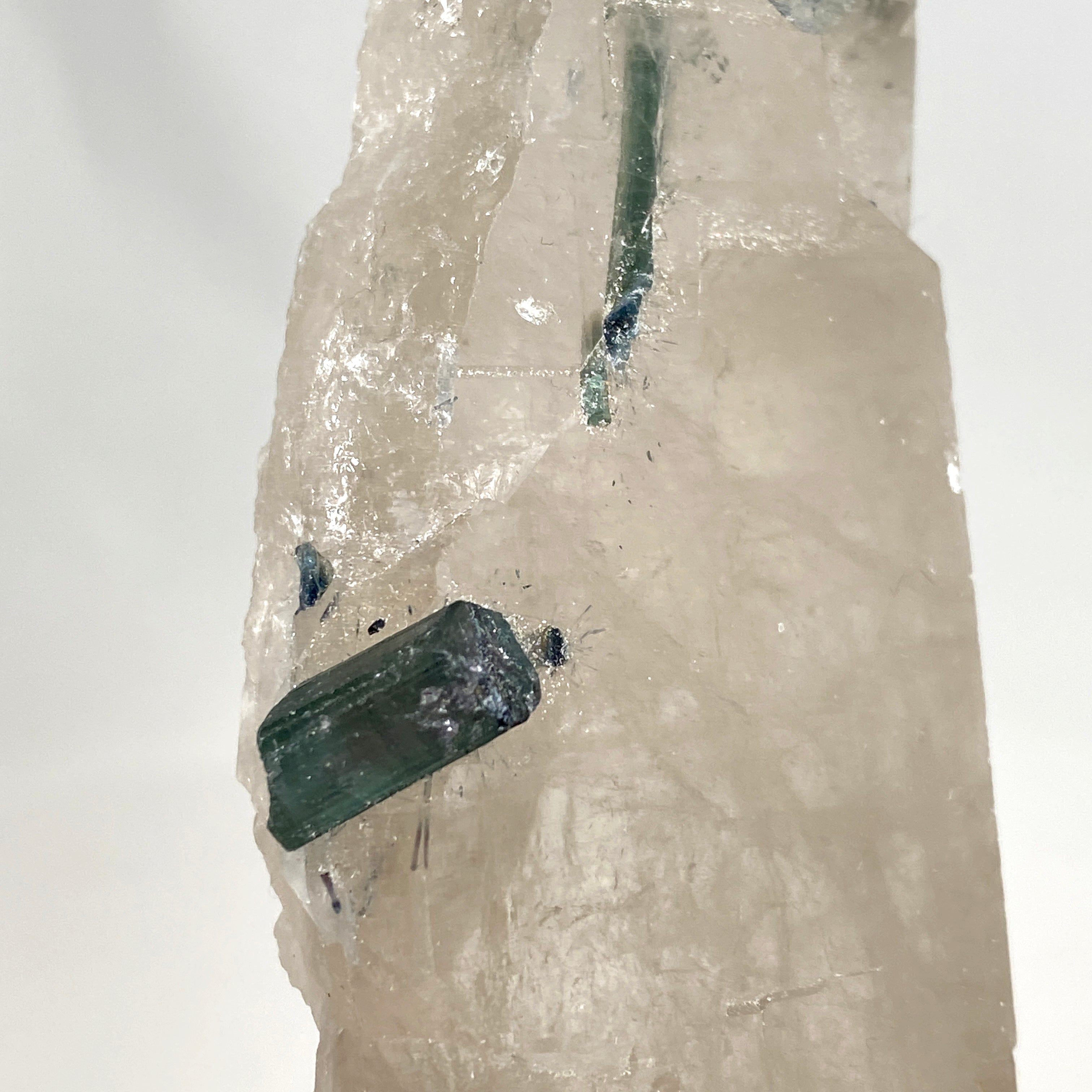 Natural Green Tourmaline on Quartz Crystal Specimen - GTQ 01 | Healing Stone for Meditation, Energy Work & Home Decor