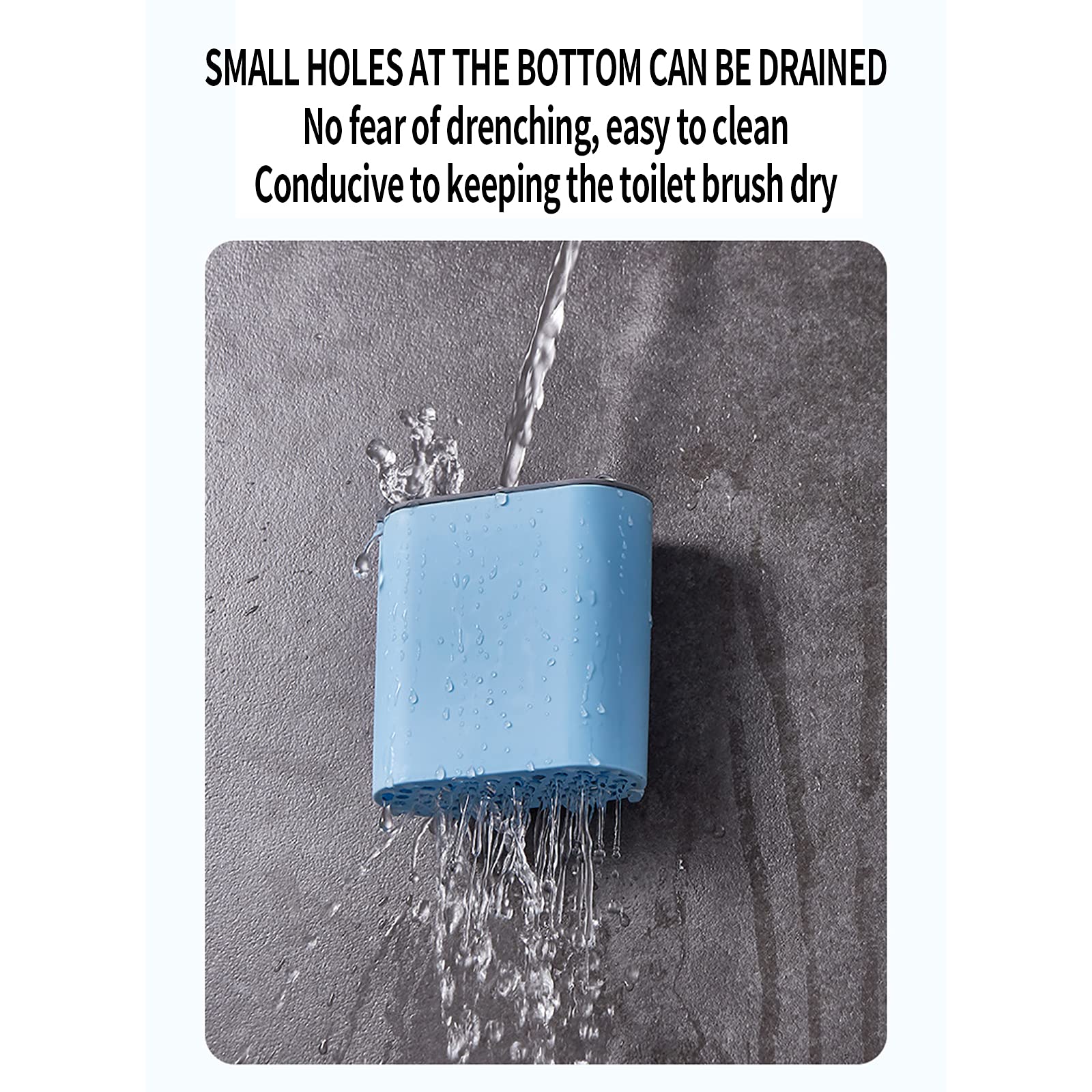 Long-Handled Silicone Toilet Brush and Holder Set - Wall-Mounted Bathroom Cleaning Brush with Ventilation Base (Red) | Splash-Free Design for Hygienic Cleaning | Perfect for Small Bathrooms & RVs