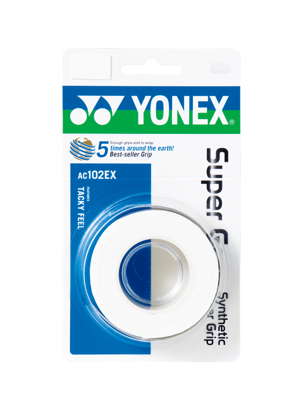 Yonex AC102EX 3 Super Grap Badminton Grip - 3 Wraps | Premium Sweat Absorbent Overgrip for Badminton, Tennis & Squash Rackets | Improves Comfort & Control During Play