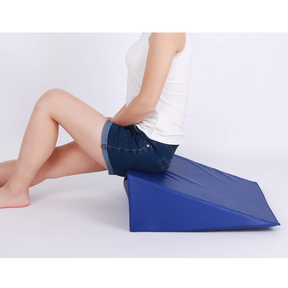 Orthopedic Foam Bed Wedge Pillow for Back Pain Relief - 30 Degree Adjustable Wedge Pillow for Acid Reflux, Heartburn, Snoring & Allergies - PU Leather Support Pillow for Sleeping, Reading & Post-Surgery Recovery