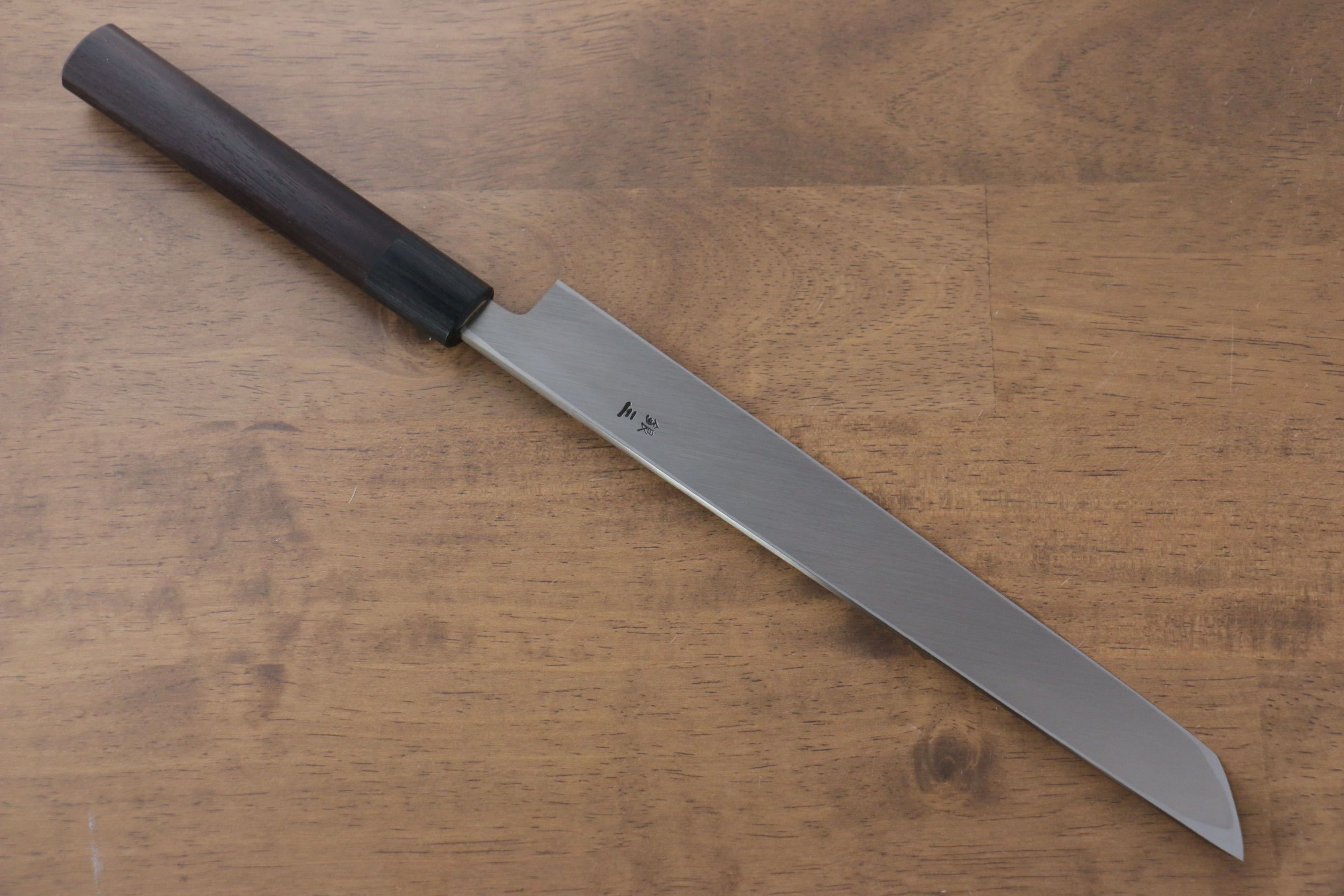 Premium Jikko Silver Steel No.3 Sakimaru Yanagiba 240mm - Japanese Sushi Knife with Exquisite Shitan Handle - Perfect for Sushi Chefs & Home Cooking Enthusiasts