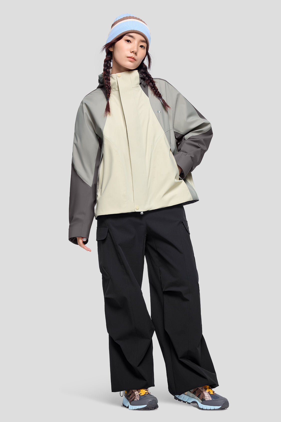 ModuWarm Women's Detachable Hood Jacket - Lightweight Waterproof Windbreaker for Outdoor Hiking, Camping & Travel