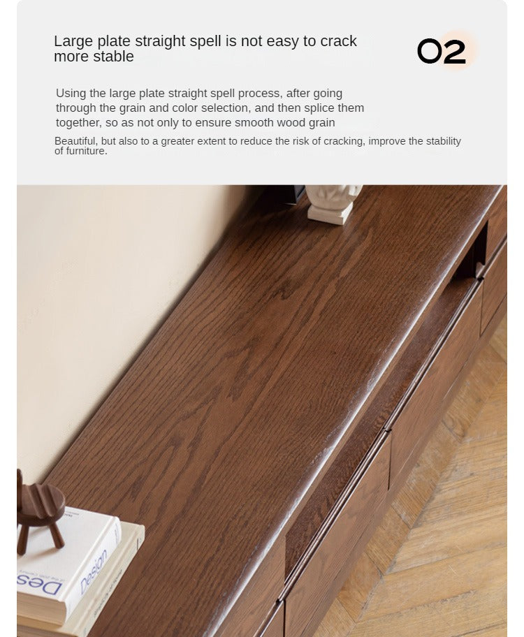 Solid Oak Wood Nordic TV Stand with Storage - Modern Living Room Entertainment Center for TV, Gaming & Media Storage