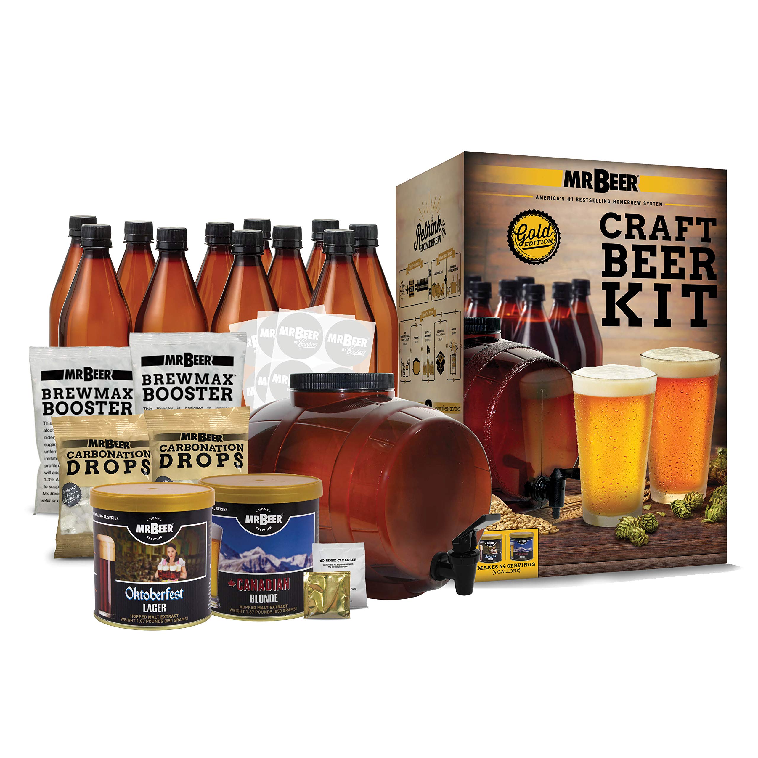4 Gallon Complete DIY Home Brew Craft Beer Making Kit - Includes Bottles & Refills, Ready in 30 Minutes | Perfect for Beginners, Home Brewing, Gifts & Small Batch Craft Beer