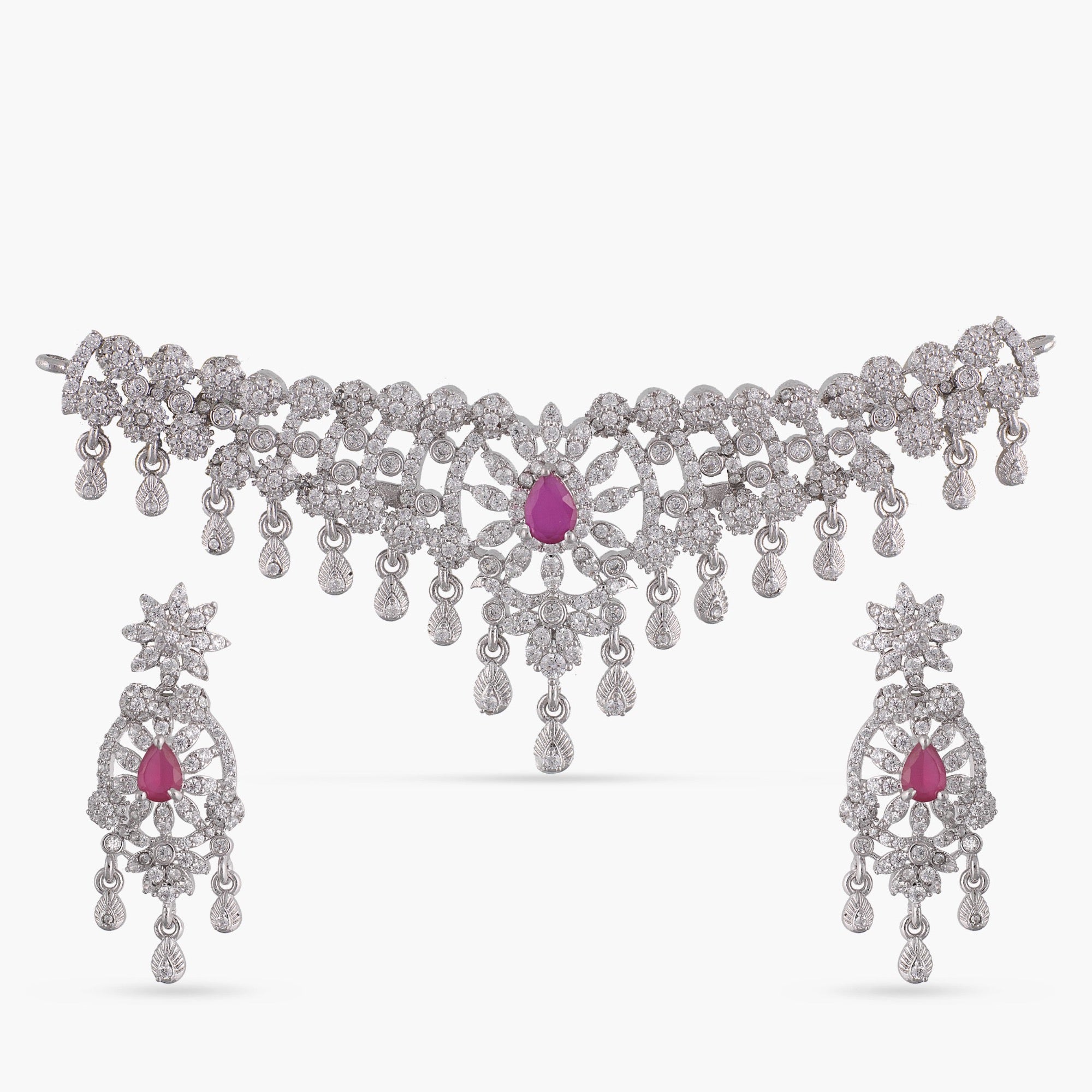 Joelle Nakshatra Cubic Zirconia Choker Necklace Set - Elegant Jewelry for Women, Perfect for Parties, Weddings & Special Occasions