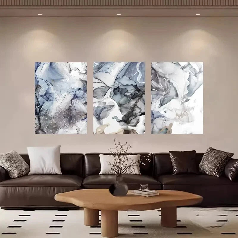 3-Piece Abstract Metal Wall Art Prints - Ready to Hang Modern Home Decor for Living Room, Bedroom & Office