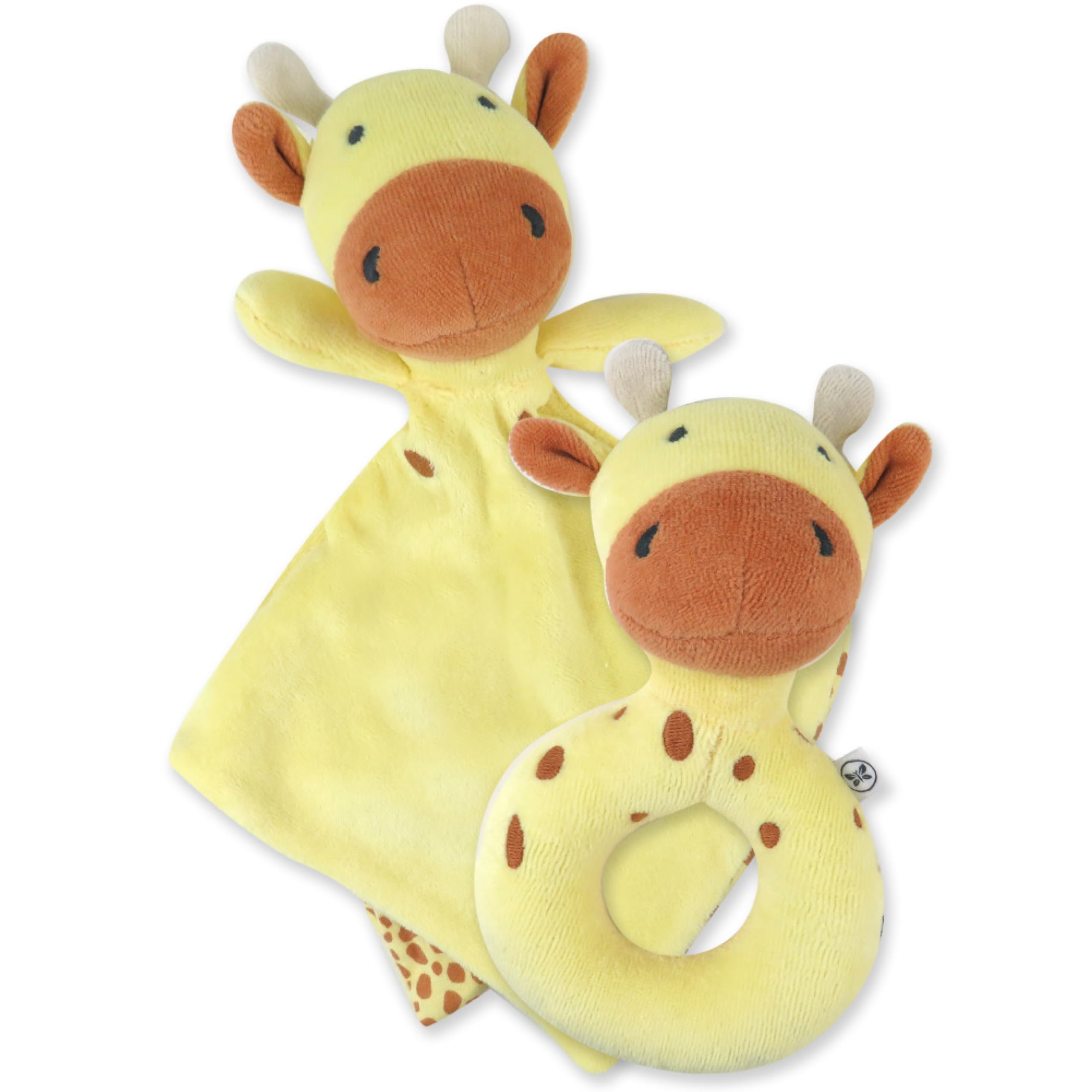 HonestBaby Soft Plush Lovey & Rattle Stuffed Animal Toy - Pale Banana Baby Shower Gift for Newborn Boys & Girls (0-12 Months) - Perfect for Nursery, Stroller & Cuddle Time