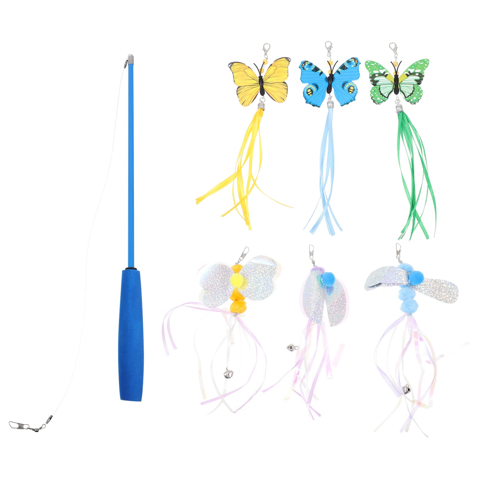 Balacoo Interactive Cat Toy Wand with Dragonfly Teaser - Fun Kitten Toys for Play & Exercise - Perfect for Indoor Cats & Kittens to Stimulate Hunting Instincts