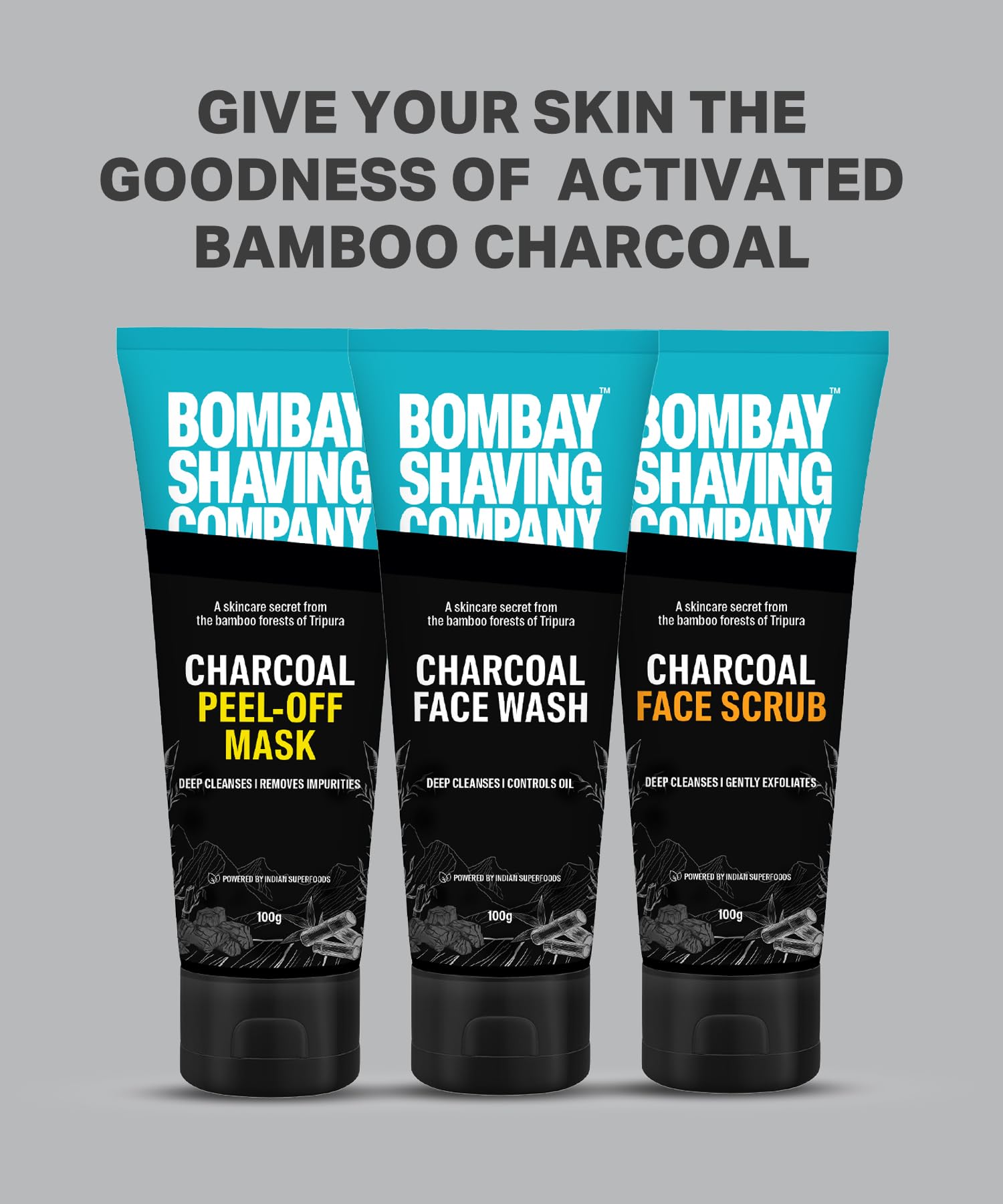 Bombay Shaving Company Charcoal Face Scrub with Black Sand - Deep Exfoliating & Blackhead Remover for Men & Women, 100g - Perfect for Daily Skincare & Acne Treatment
